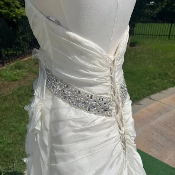 NWT Maggie Sottero Wedding Dress Strapless Organza Ivory Size 10 - Picture 14 of 15